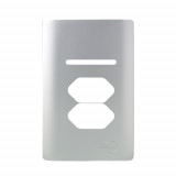 Placa p/ 1 Interruptor + 2 Tomadas 4x2 - Novara Prata 